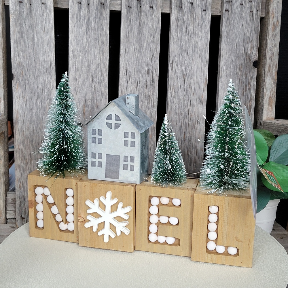 Lighted Noel Holiday Decor with Green Trees - Picture 2 of 9
